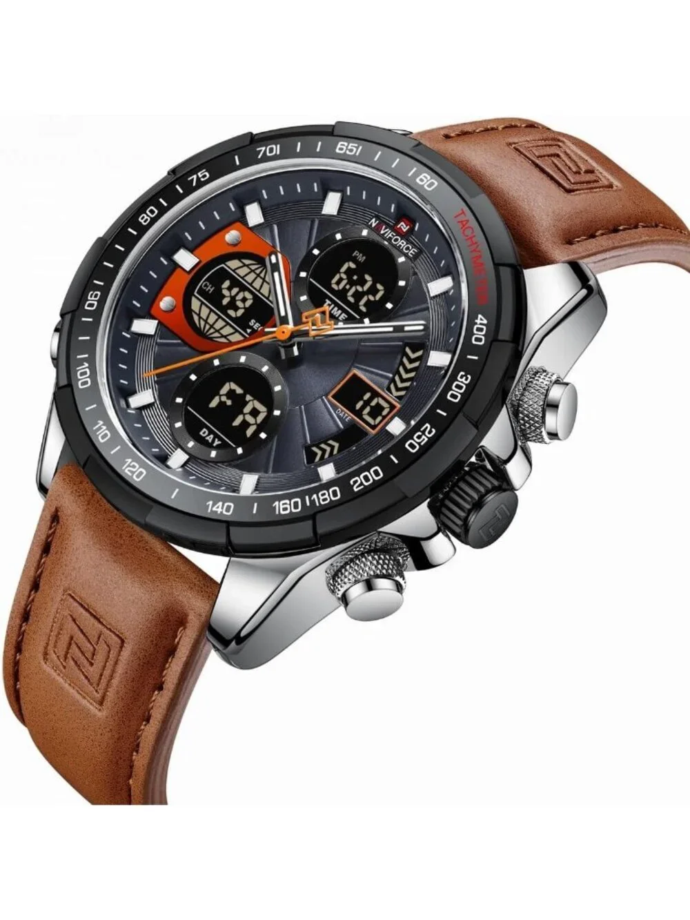 Men's Brown And Black Analog Waterproof Chronograph Classic Stylish Casual Watch